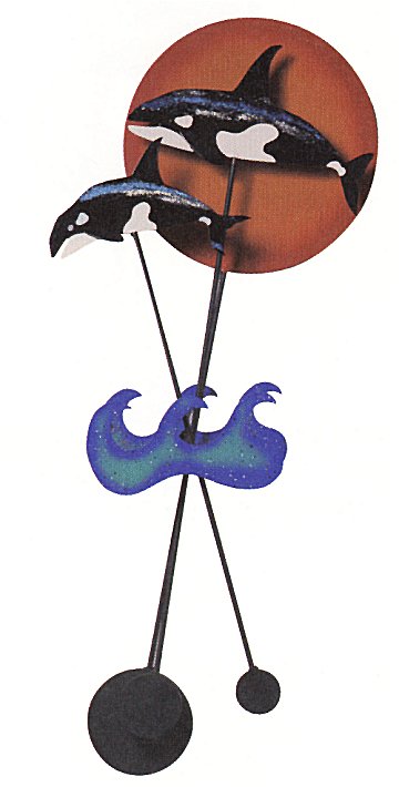 Killer Whales With Sun (Wall Mount)